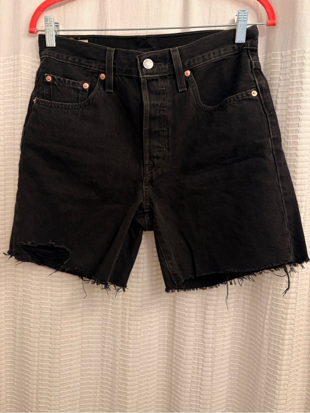 Levi's Black High-Rise Cutoff Jean Shorts